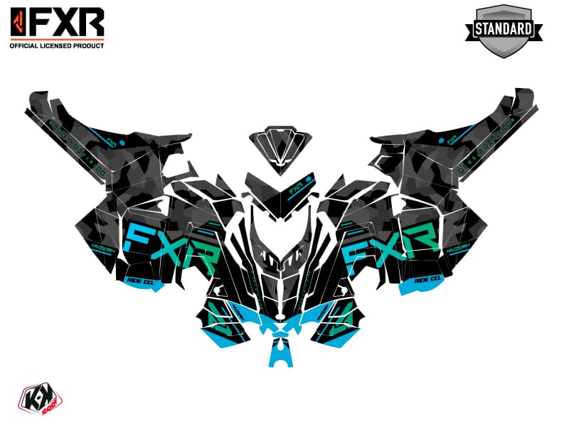 snowmobile polaris 600r race sled fxr k21.2 blue  graphic kit | Polaris | Kutvek - View 2