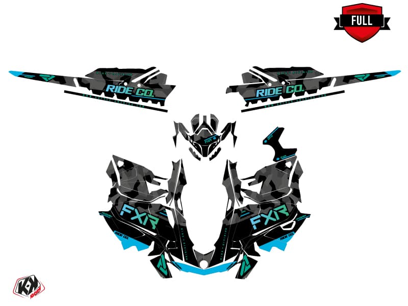 Snowmobile SKIDOO BACKCOUNTRY SPORT FXR Blue graphic kit | Skidoo | Kutvek - View 3