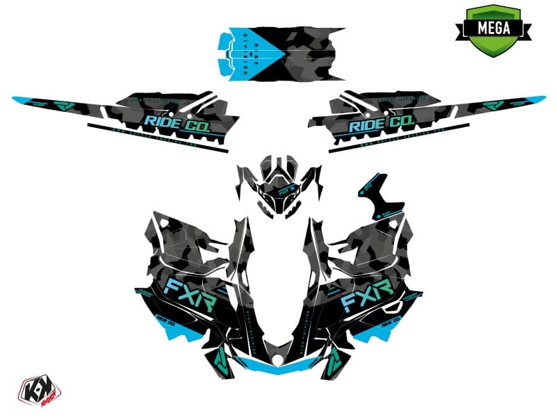 Snowmobile SKIDOO BACKCOUNTRY SPORT FXR Blue graphic kit | Skidoo | Kutvek - View 4