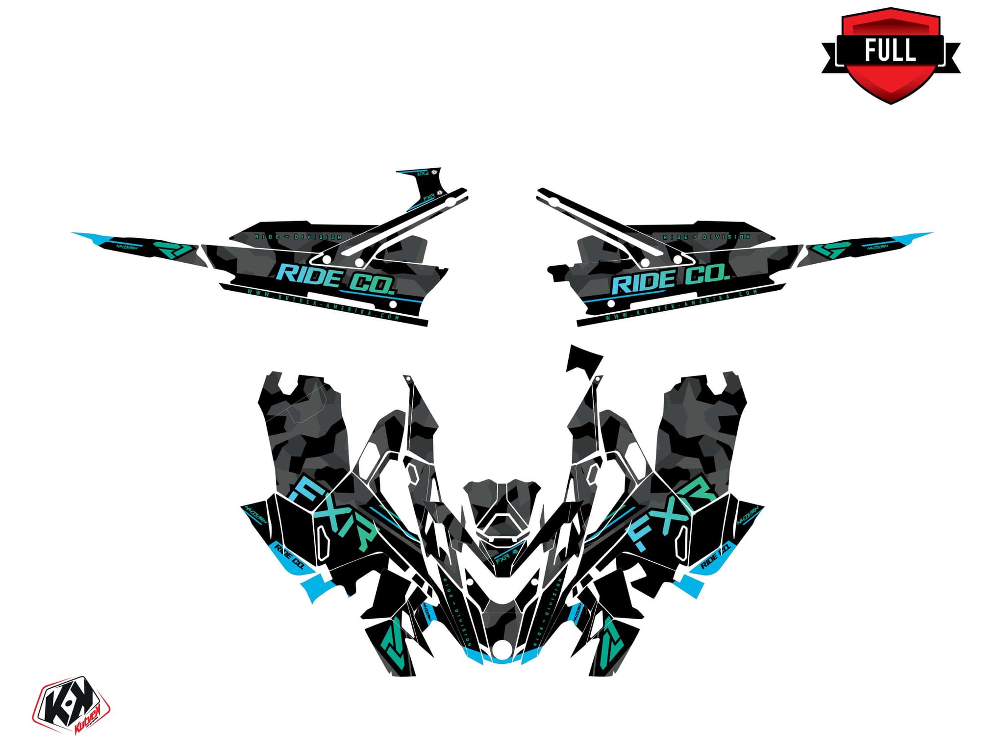deko-set schneemobil lynx boondocker ds fxr k21.2 blau | Lynx | Kutvek - View 3