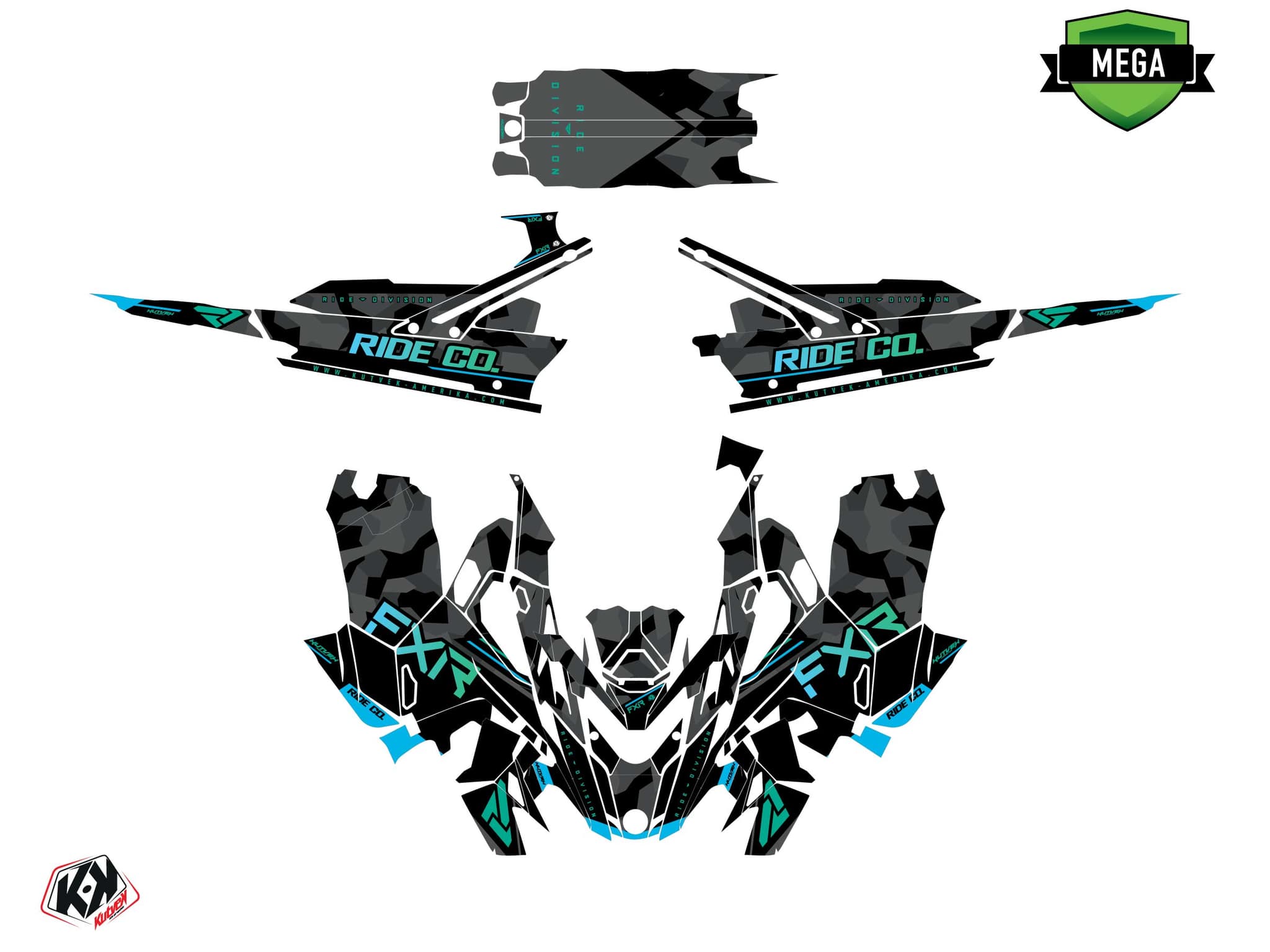 deko-set schneemobil lynx boondocker ds fxr k21.2 blau | Lynx | Kutvek - View 4