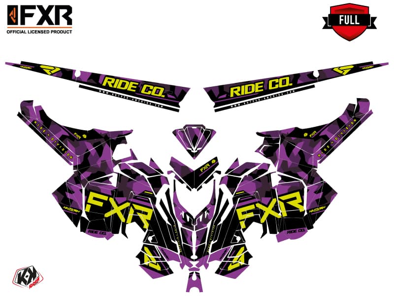Snowmobile POLARIS RMK PRO AXYS FXR Mauve graphic kit | Polaris | Kutvek - View 3