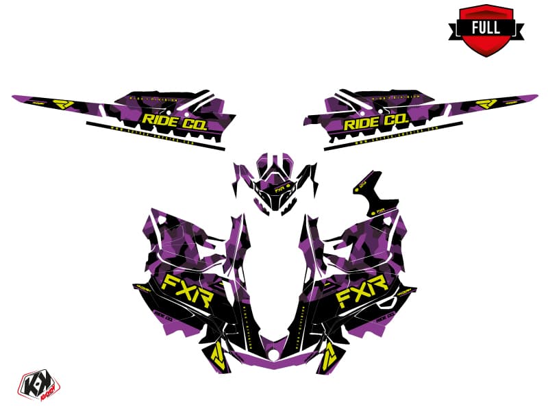 snowmobile skidoo backcountry sport fxr k21.2 mauve  graphic kit | Skidoo | Kutvek - View 3