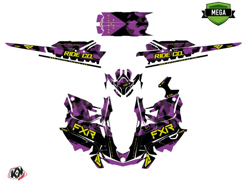 snowmobile skidoo backcountry sport fxr k21.2 mauve  graphic kit | Skidoo | Kutvek - View 4