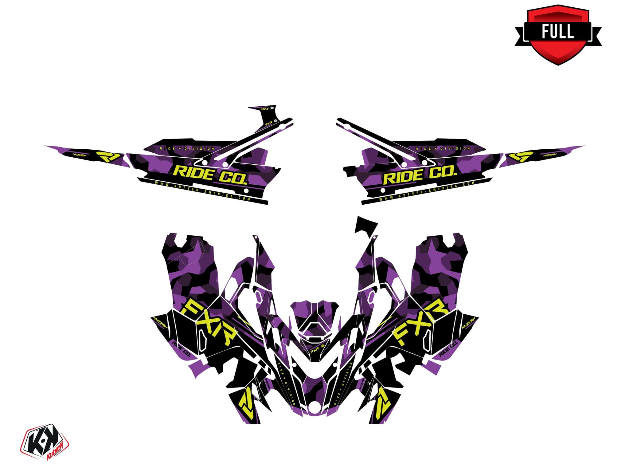 kit de decoração motoneige lynx boondocker ds fxr k21.2 roxo | Lynx | Kutvek - View 3