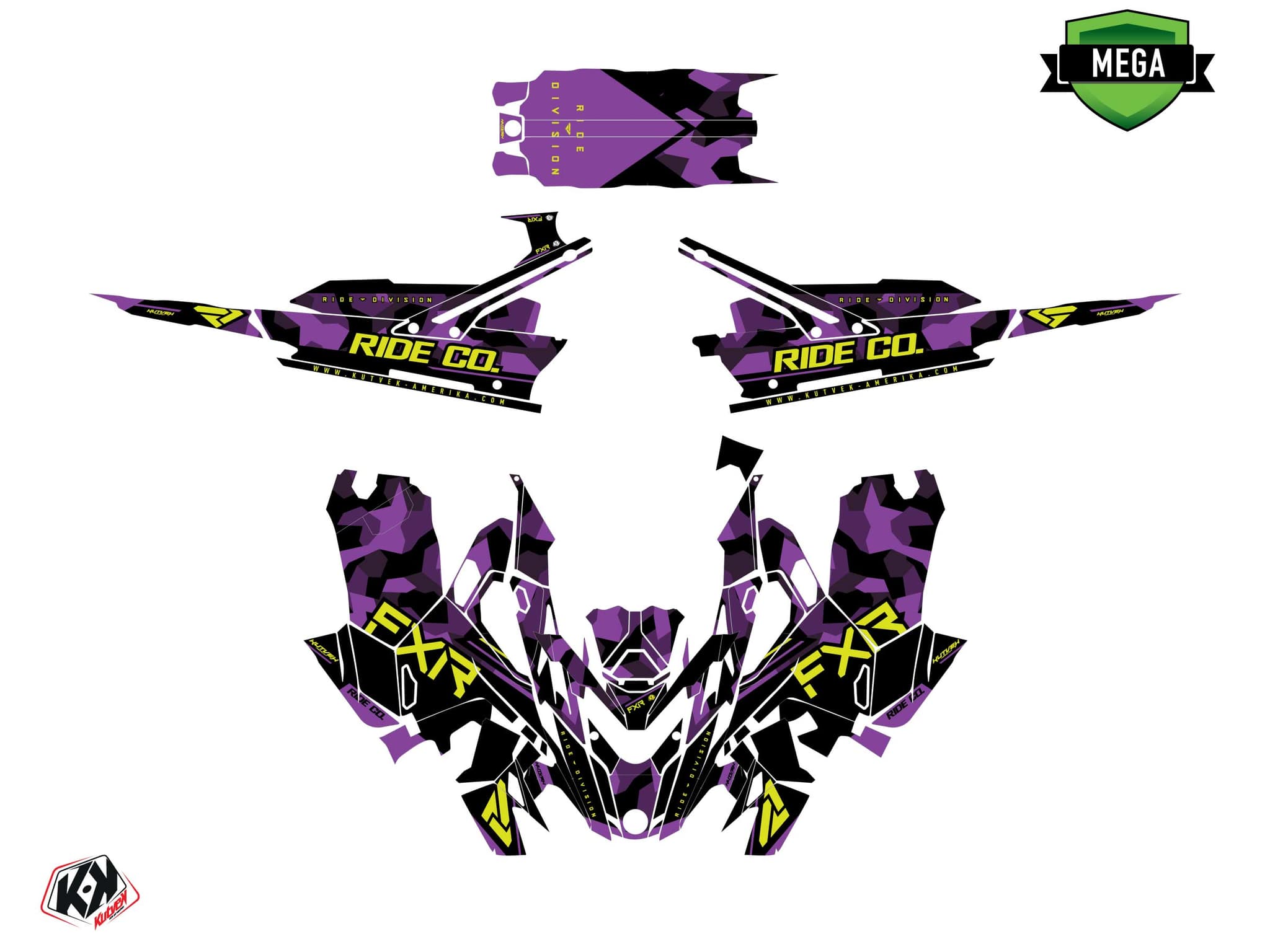 kit de decoração motoneige lynx boondocker ds fxr k21.2 roxo | Lynx | Kutvek - View 4