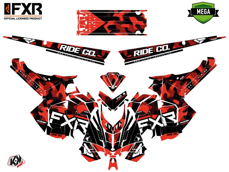Snowmobile POLARIS RMK PRO AXYS FXR Red graphic kit | Polaris | Kutvek - View 4