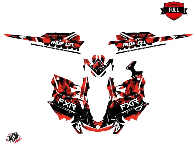 snowmobile skidoo backcountry sport fxr k21.2 red  graphic kit | Skidoo | Kutvek - View 3