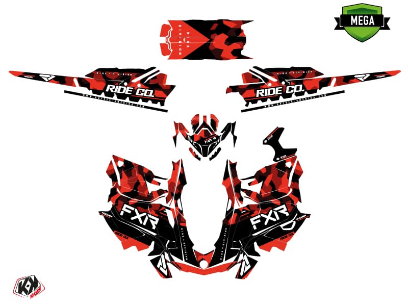 snowmobile skidoo backcountry sport fxr k21.2 red  graphic kit | Skidoo | Kutvek - View 4