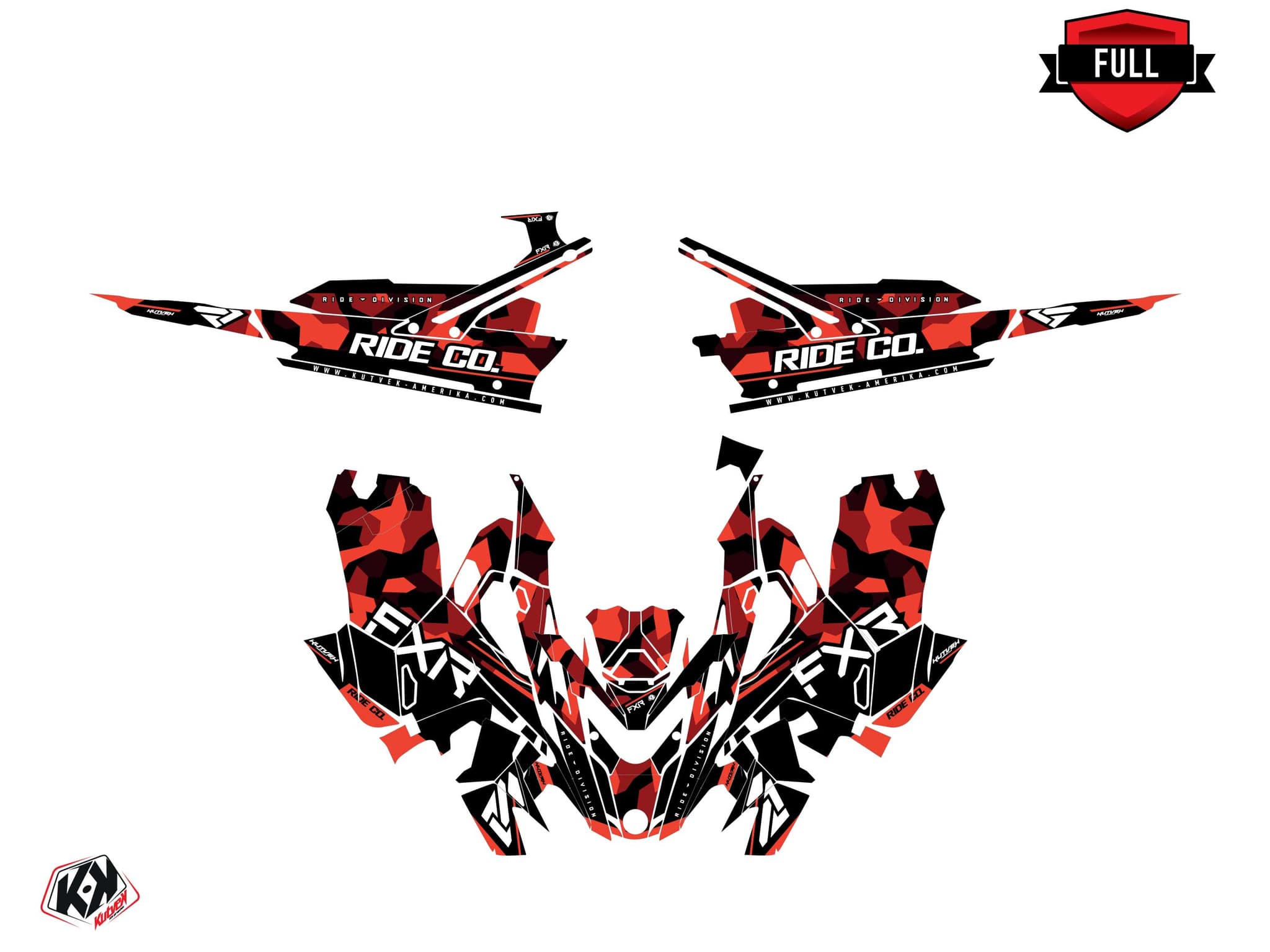 kit de decoração motoneige lynx boondocker ds fxr k21.2 vermelho | Lynx | Kutvek - View 3