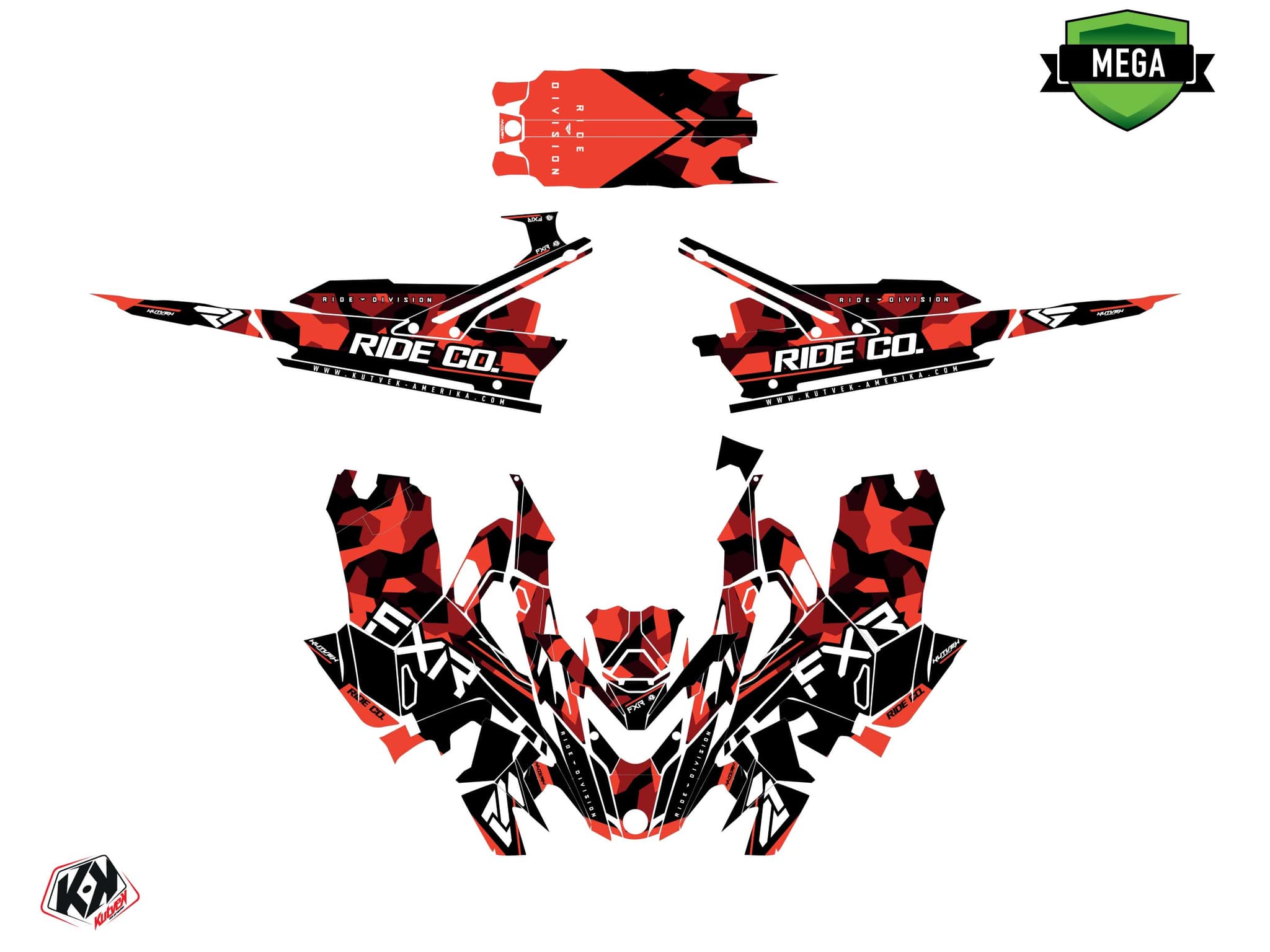 kit de decoração motoneige lynx boondocker ds fxr k21.2 vermelho | Lynx | Kutvek - View 4