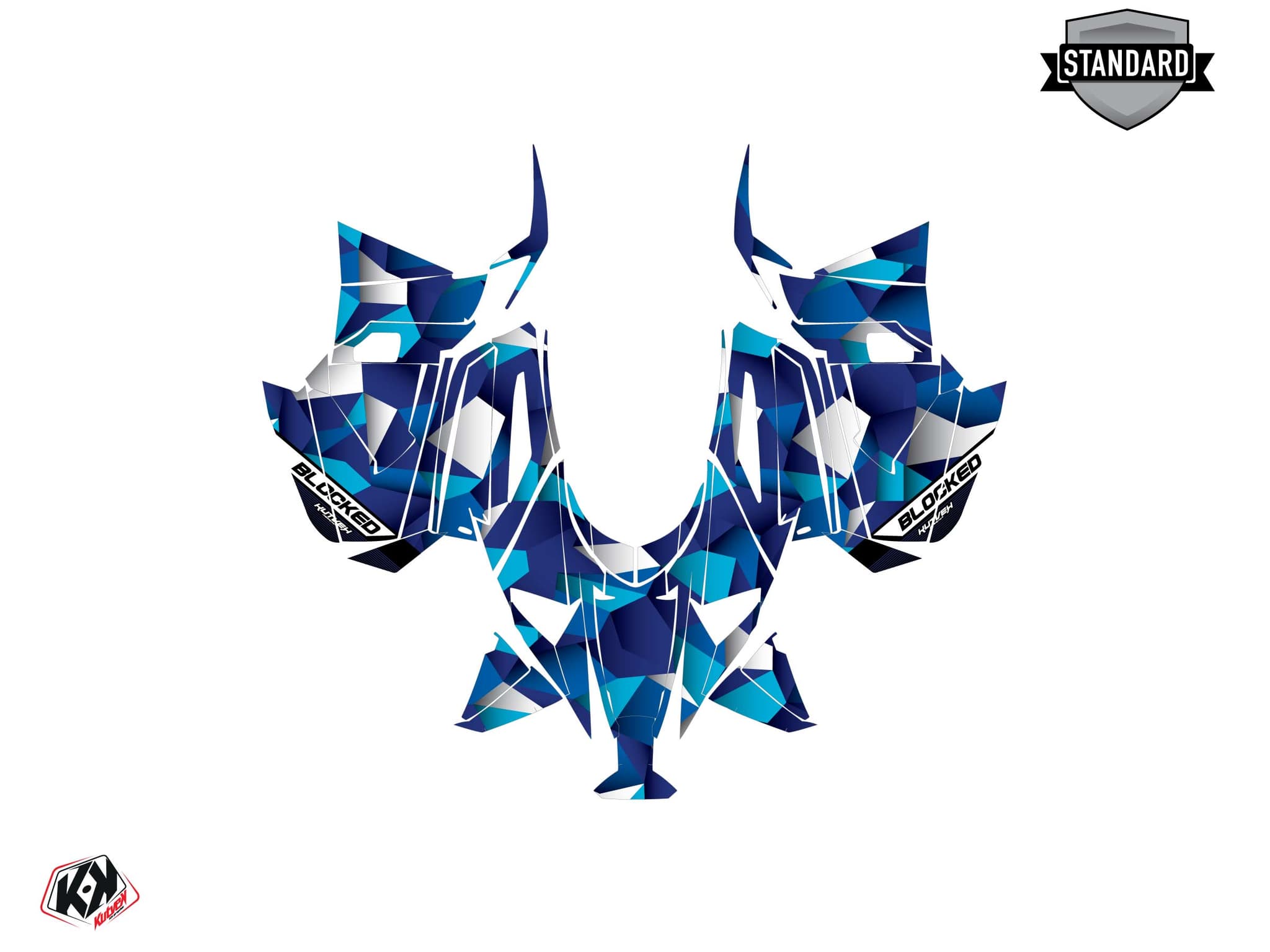 Snowmobile YAMAHA SIDEWINDER SRX blocked Blue graphic kit | Yamaha | Kutvek - View 2