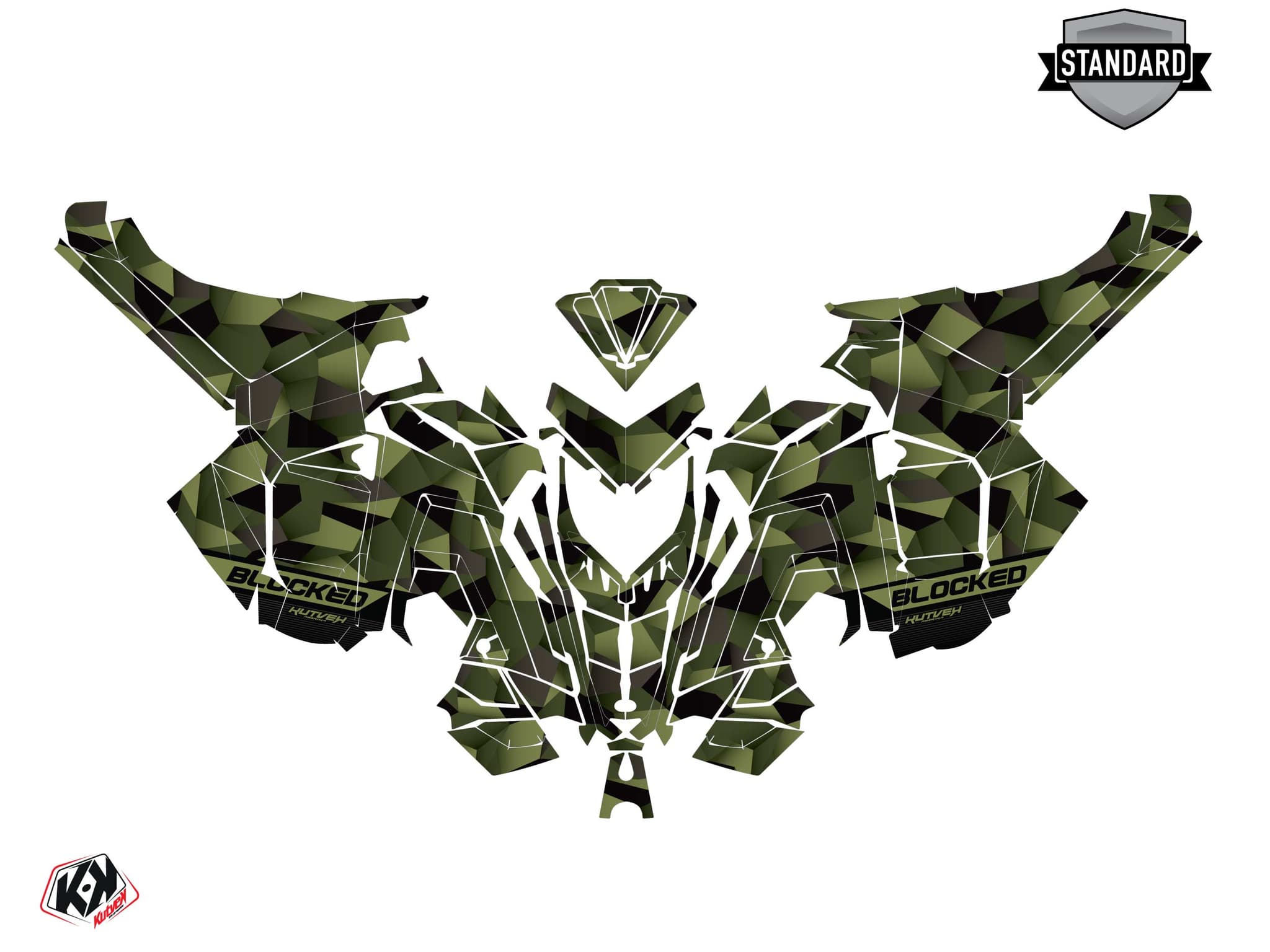 Snowmobile POLARIS RMK PRO AXYS blocked Khaki graphic kit | Polaris | Kutvek - View 2