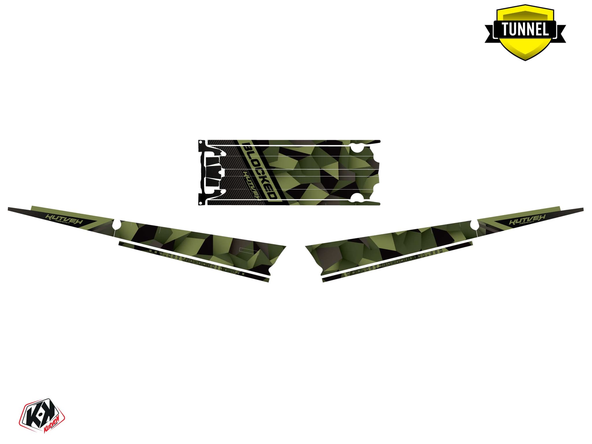 Snowmobile POLARIS RMK PRO AXYS blocked Khaki graphic kit | Polaris | Kutvek - View 5