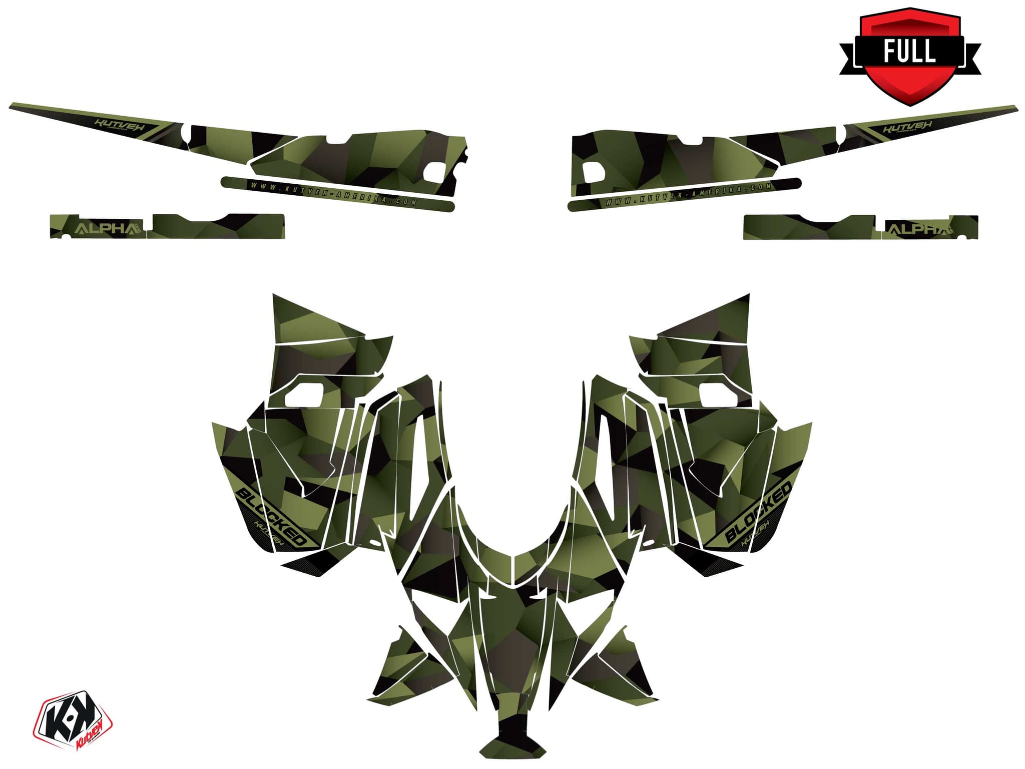 Kit graphique Motoneige ARCTIC CAT NORSEMAN X 8000 blocked Kaki | Arctic Cat | Kutvek - View 3