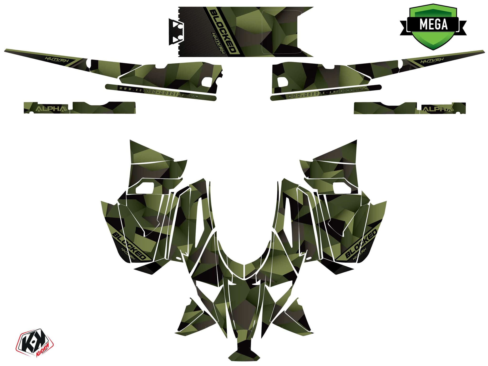 Kit graphique Motoneige ARCTIC CAT NORSEMAN X 8000 blocked Kaki | Arctic Cat | Kutvek - View 4