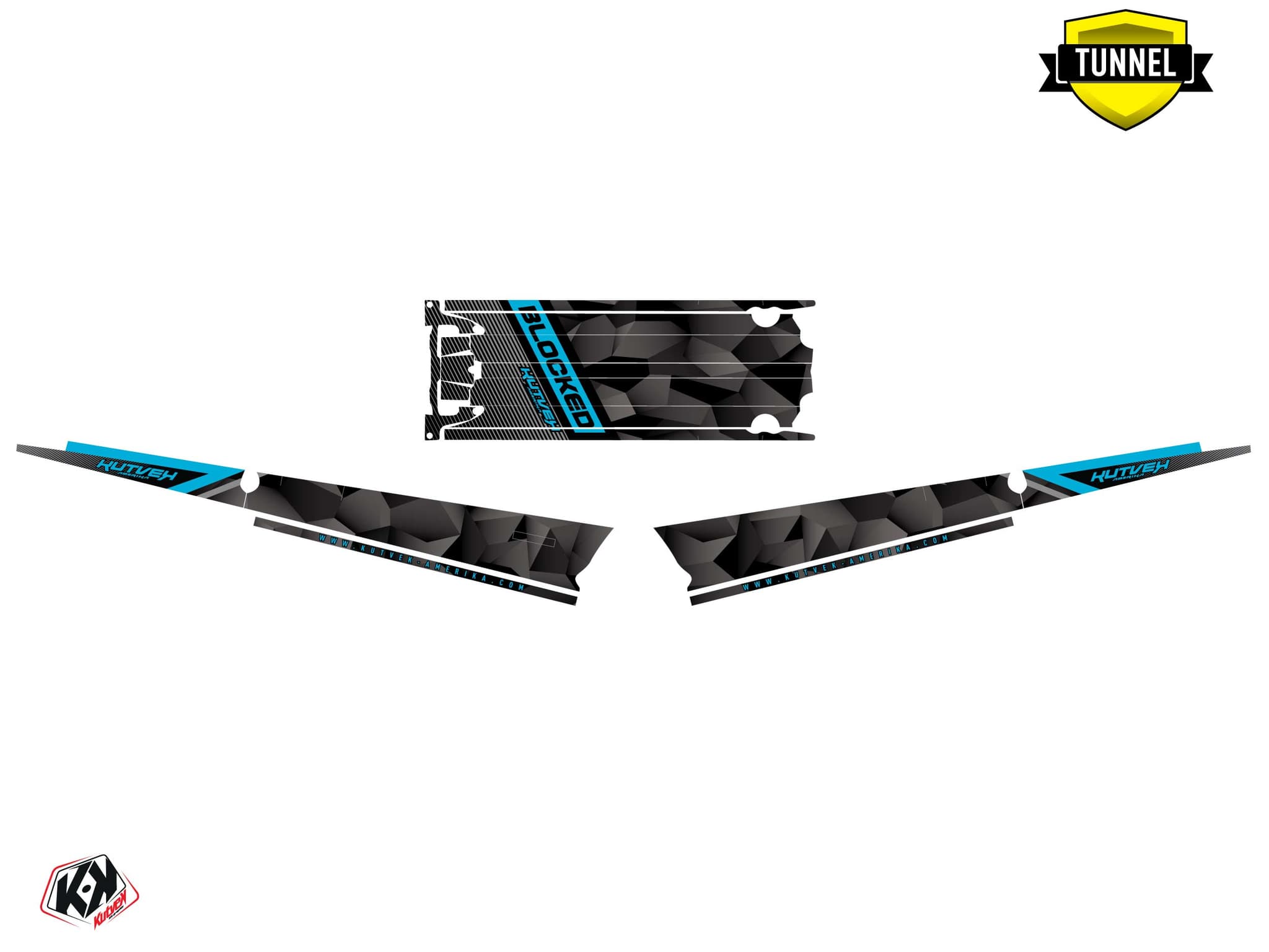 Snowmobile POLARIS RMK PRO AXYS blocked Black-Blue graphic kit | Polaris | Kutvek - View 5