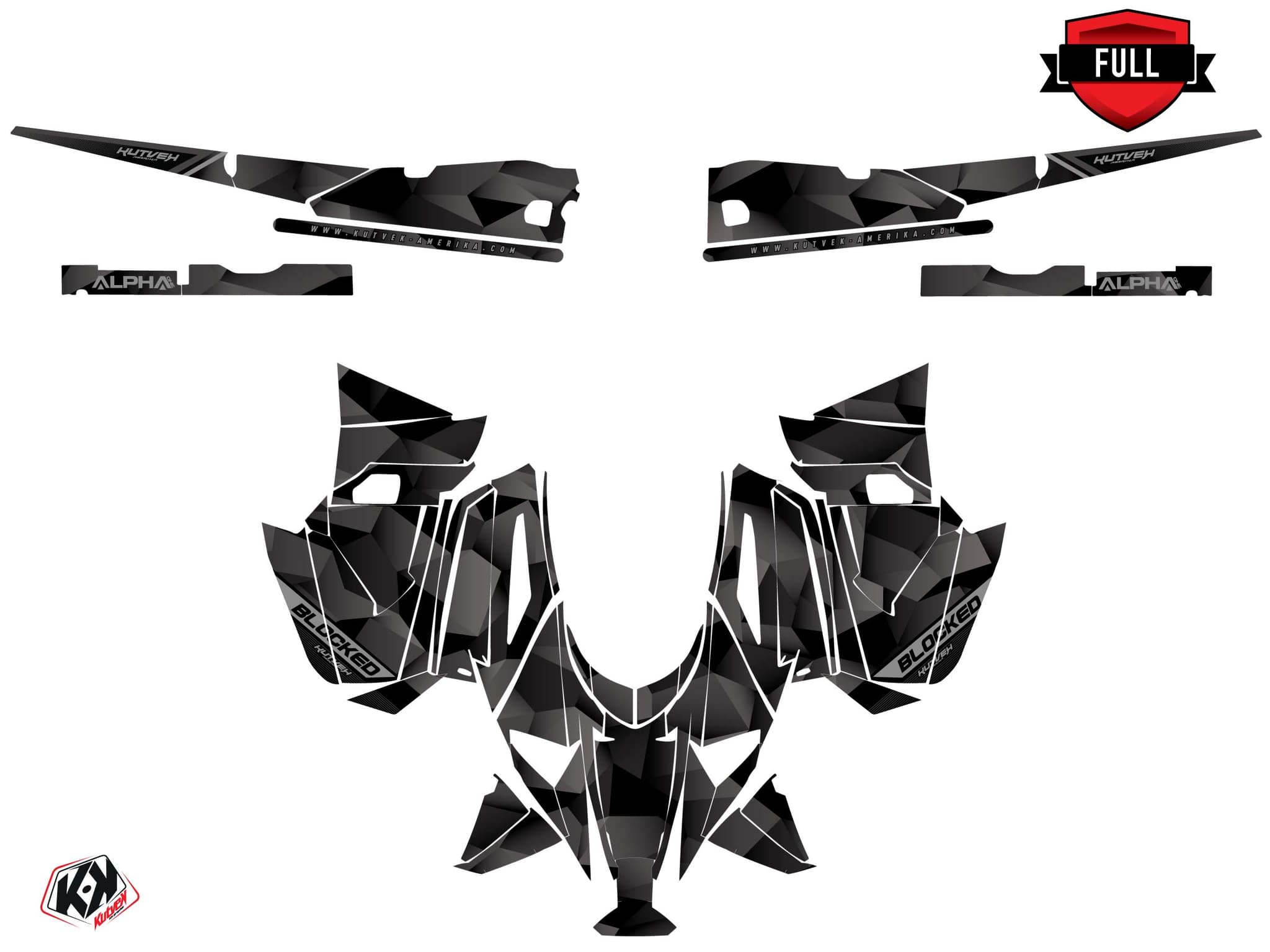 Kit graphique Motoneige ARCTIC CAT NORSEMAN X 8000 blocked Noir | Arctic Cat | Kutvek - View 3