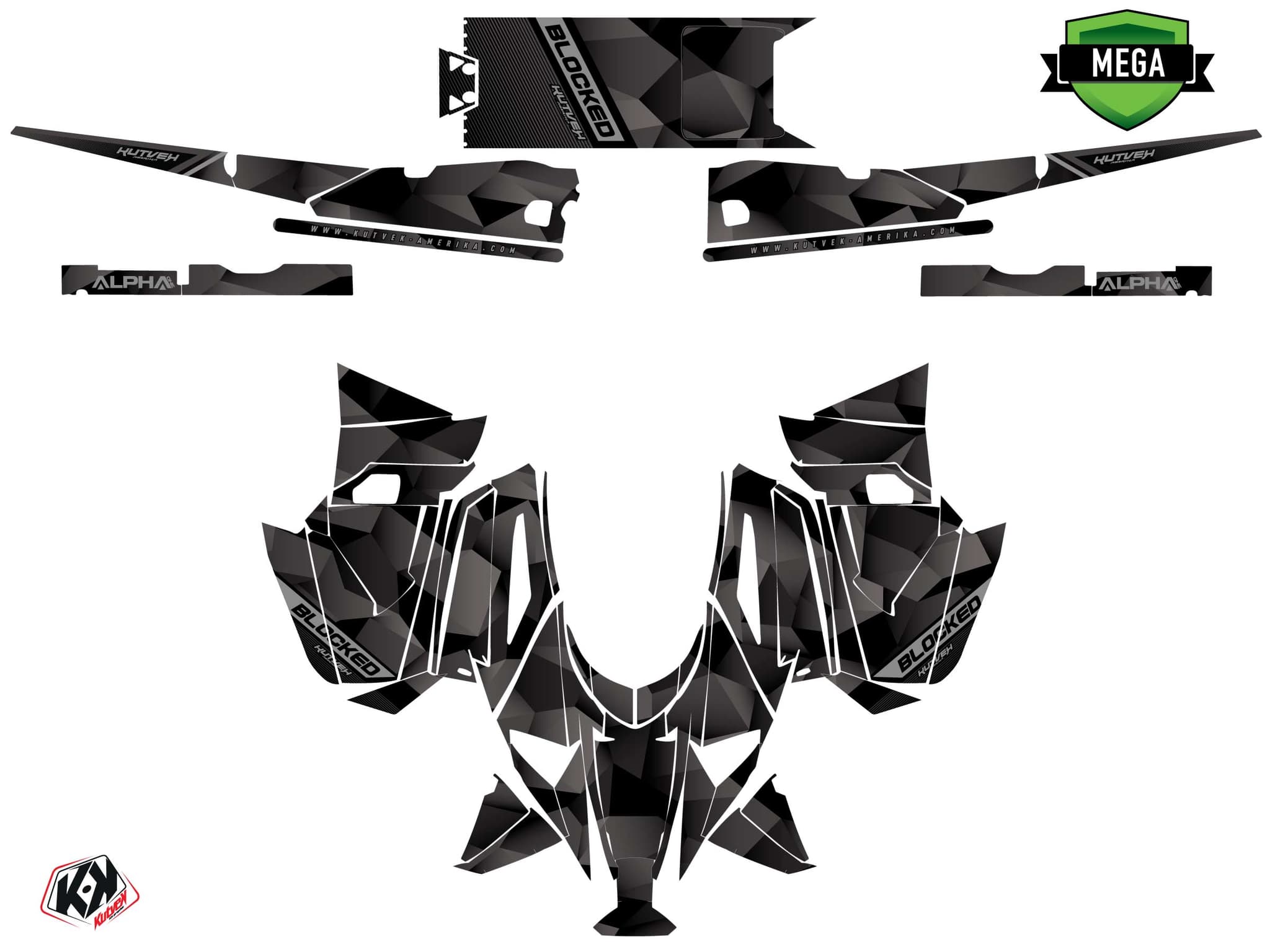Kit graphique Motoneige ARCTIC CAT NORSEMAN X 8000 blocked Noir | Arctic Cat | Kutvek - View 4