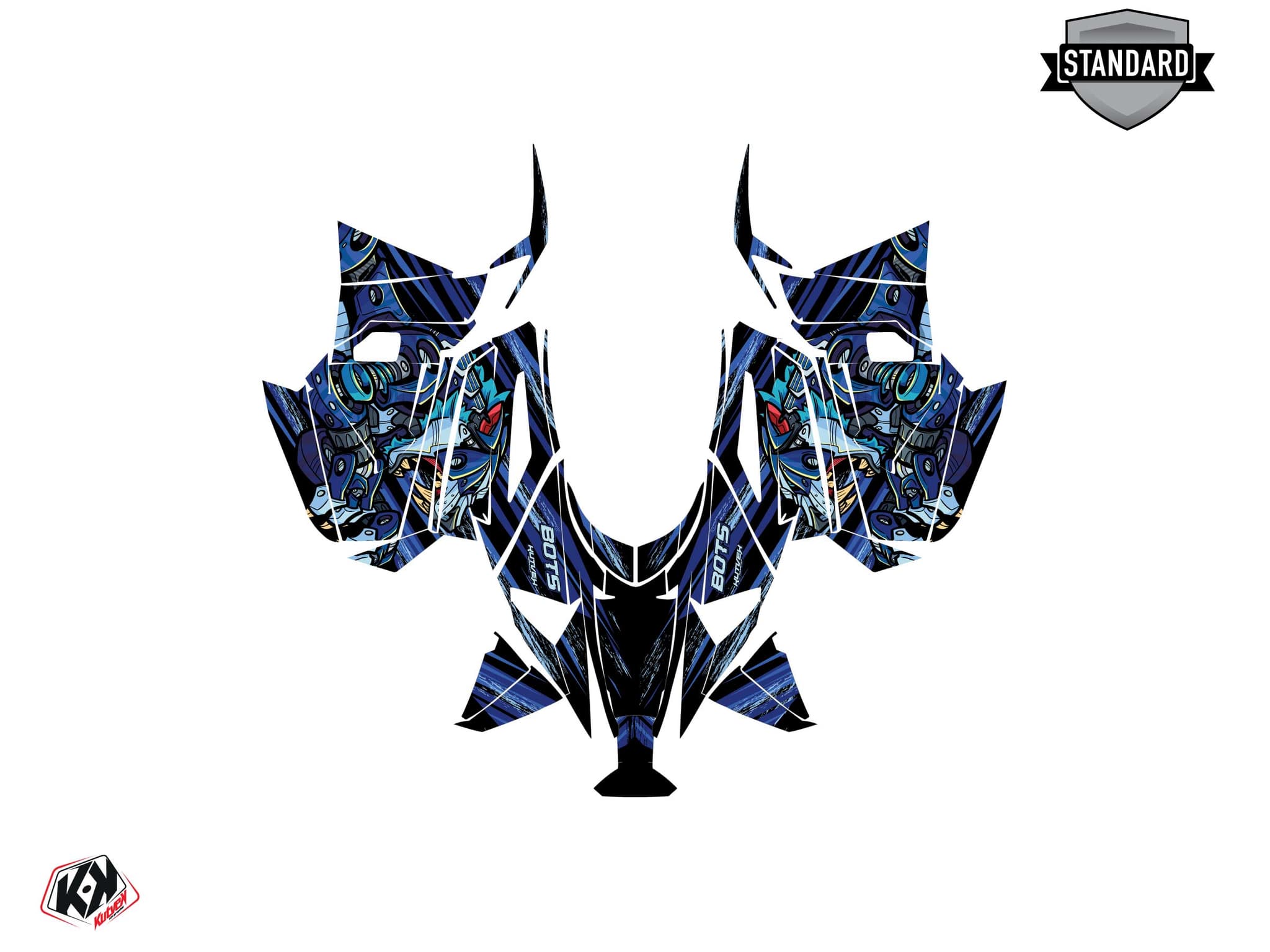 Snowmobile YAMAHA SIDEWINDER SRX bots Blue graphic kit | Yamaha | Kutvek - View 2