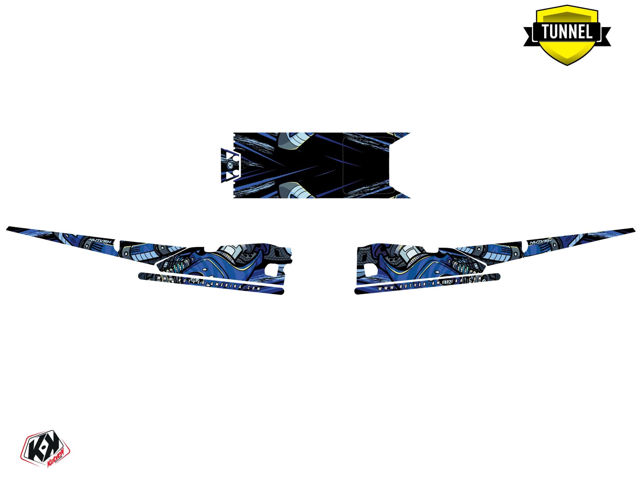 Snowmobile YAMAHA SIDEWINDER SRX bots Blue graphic kit | Yamaha | Kutvek - View 5
