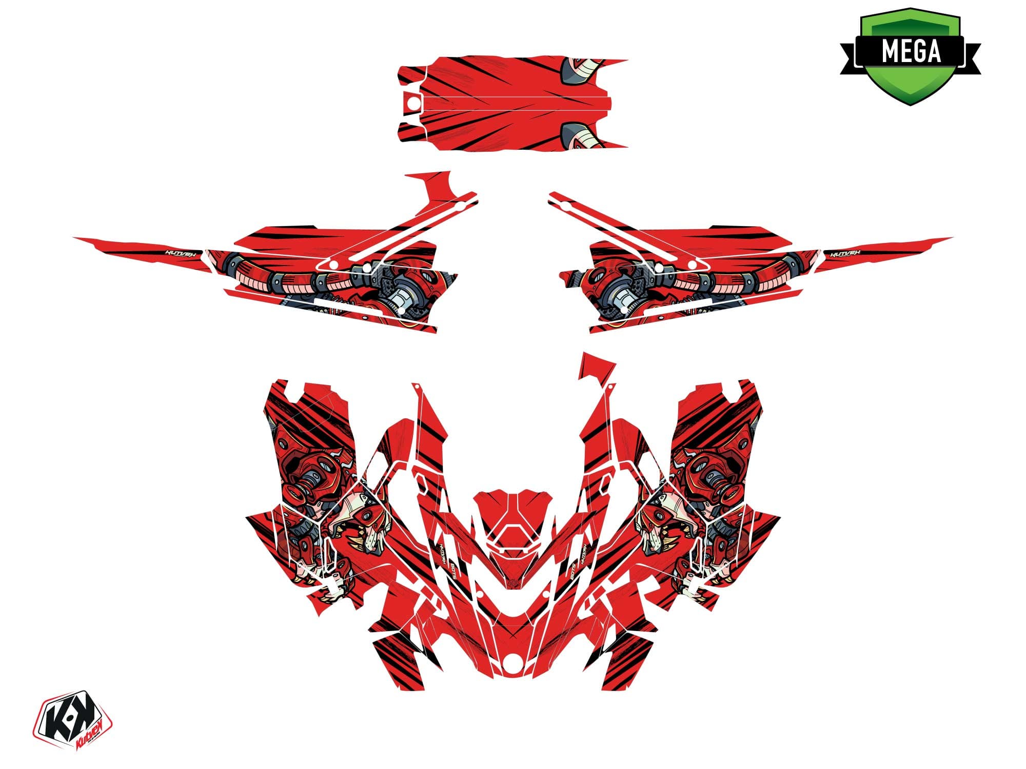 kit graphique motoneige lynx boondocker ds bots rouge | Lynx | Kutvek - View 4
