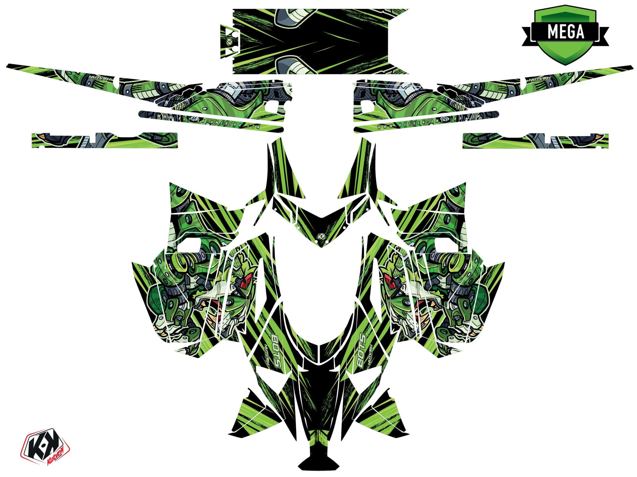Kit de decoración Motonieve ARCTIC CAT ZR 6000 Limited bots Verde | Arctic Cat | Kutvek - View 4