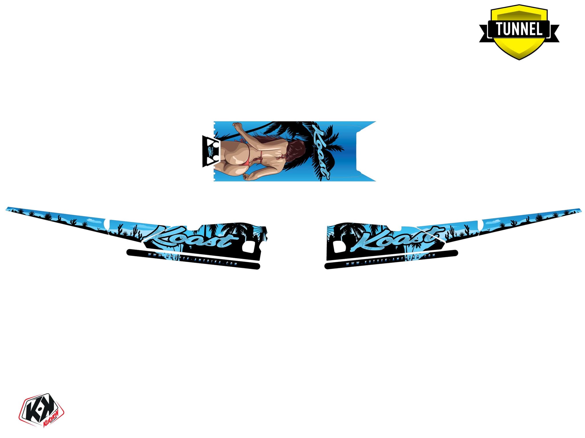 Snowmobile YAMAHA SIDEWINDER SRX KOAST Blue graphic kit | Yamaha | Kutvek - View 5