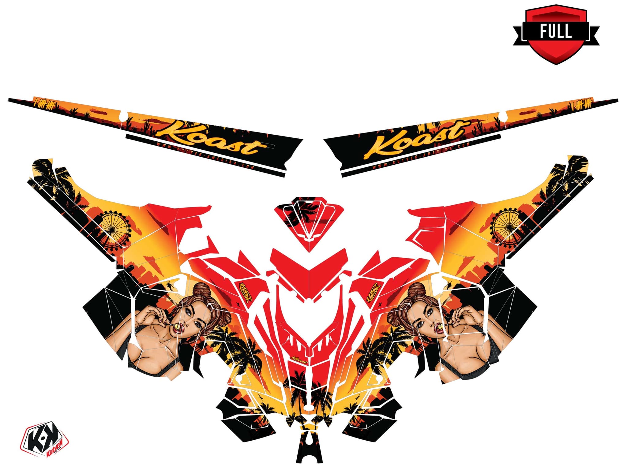 Snowmobile POLARIS RMK PRO AXYS KOAST Yellow graphic kit | Polaris | Kutvek - View 3