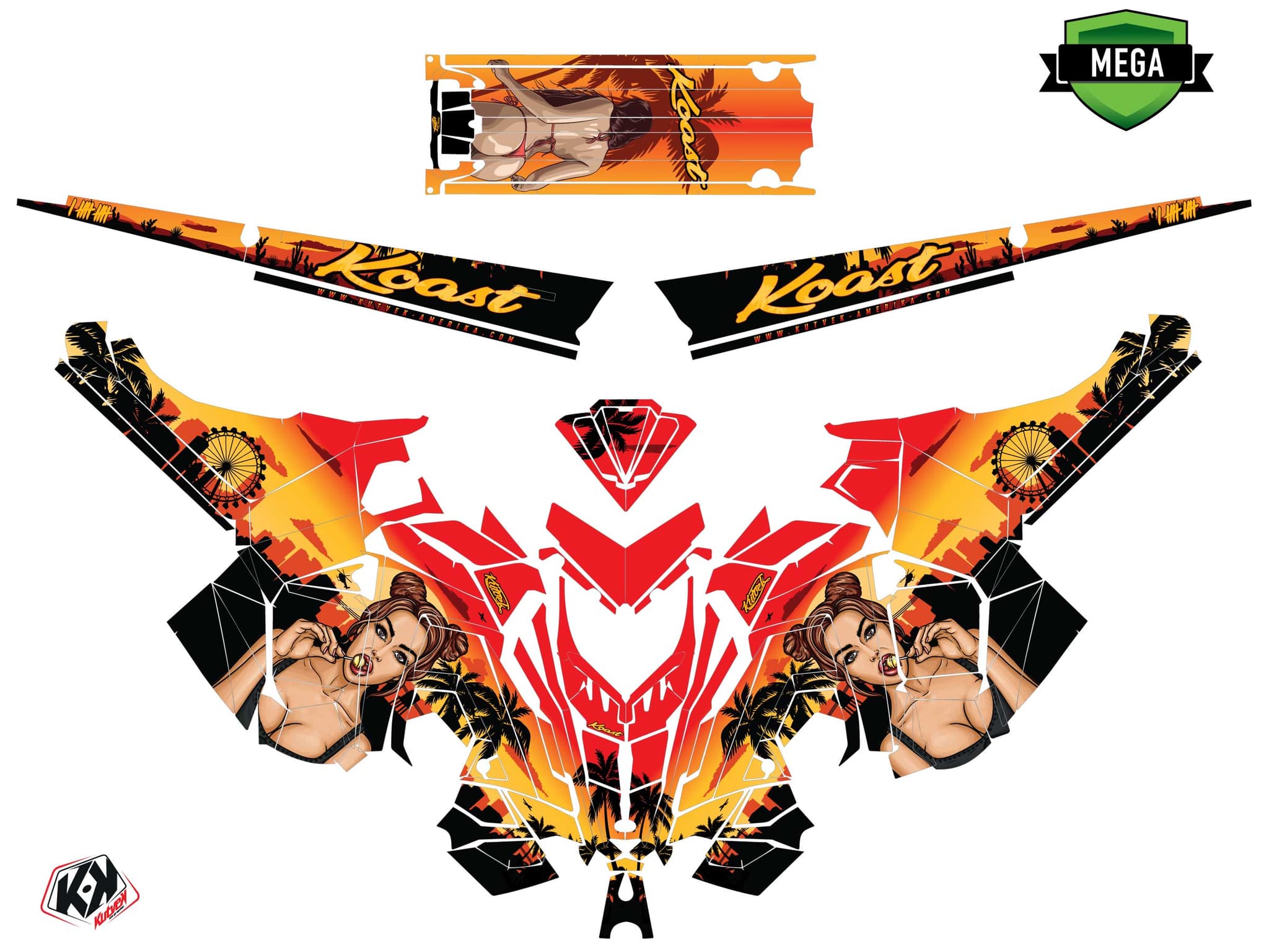 Snowmobile POLARIS RMK PRO AXYS KOAST Yellow graphic kit | Polaris | Kutvek - View 4