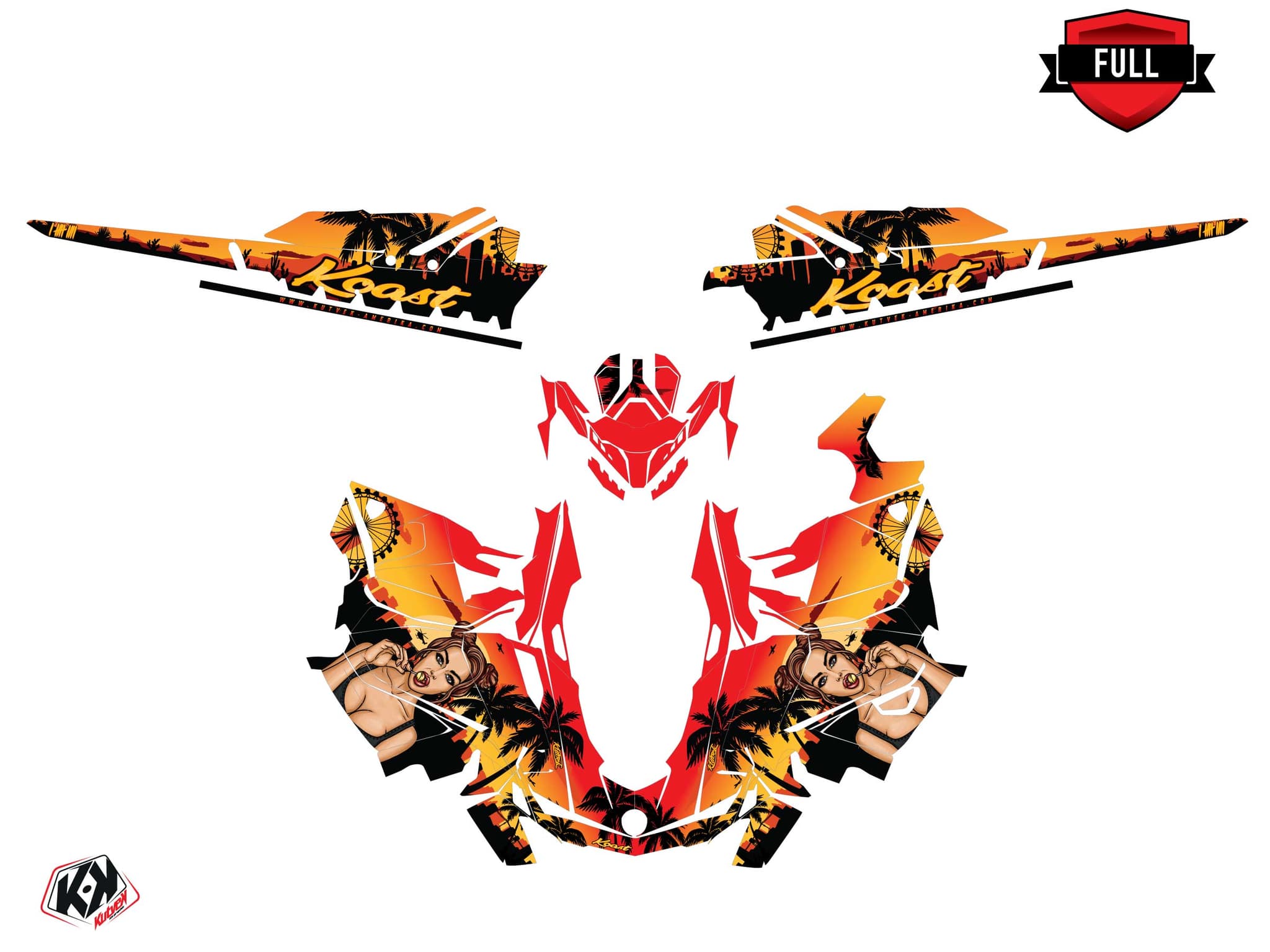 snowmobile skidoo backcountry sport koast yellow serie graphic kit | Skidoo | Kutvek - View 3