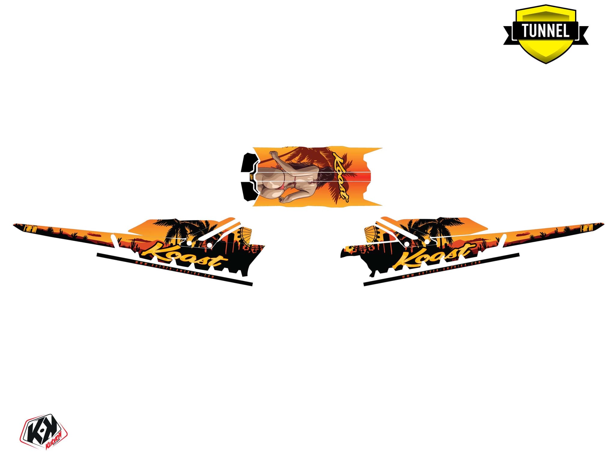 snowmobile skidoo backcountry sport koast yellow serie graphic kit | Skidoo | Kutvek - View 5