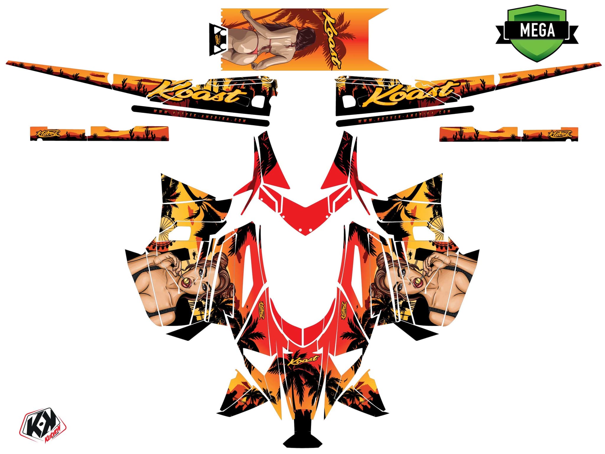 Kit de decoración Motonieve ARCTIC CAT Z1 KOAST AMARILLO | Arctic Cat | Kutvek - View 4