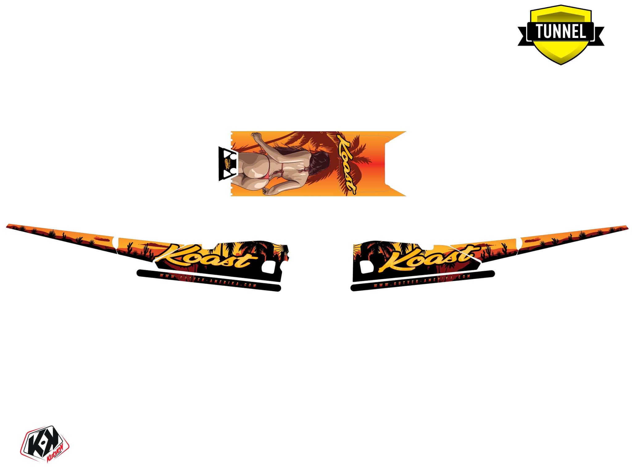 Snowmobile YAMAHA SIDEWINDER SRX KOAST Yellow graphic kit | Yamaha | Kutvek - View 5
