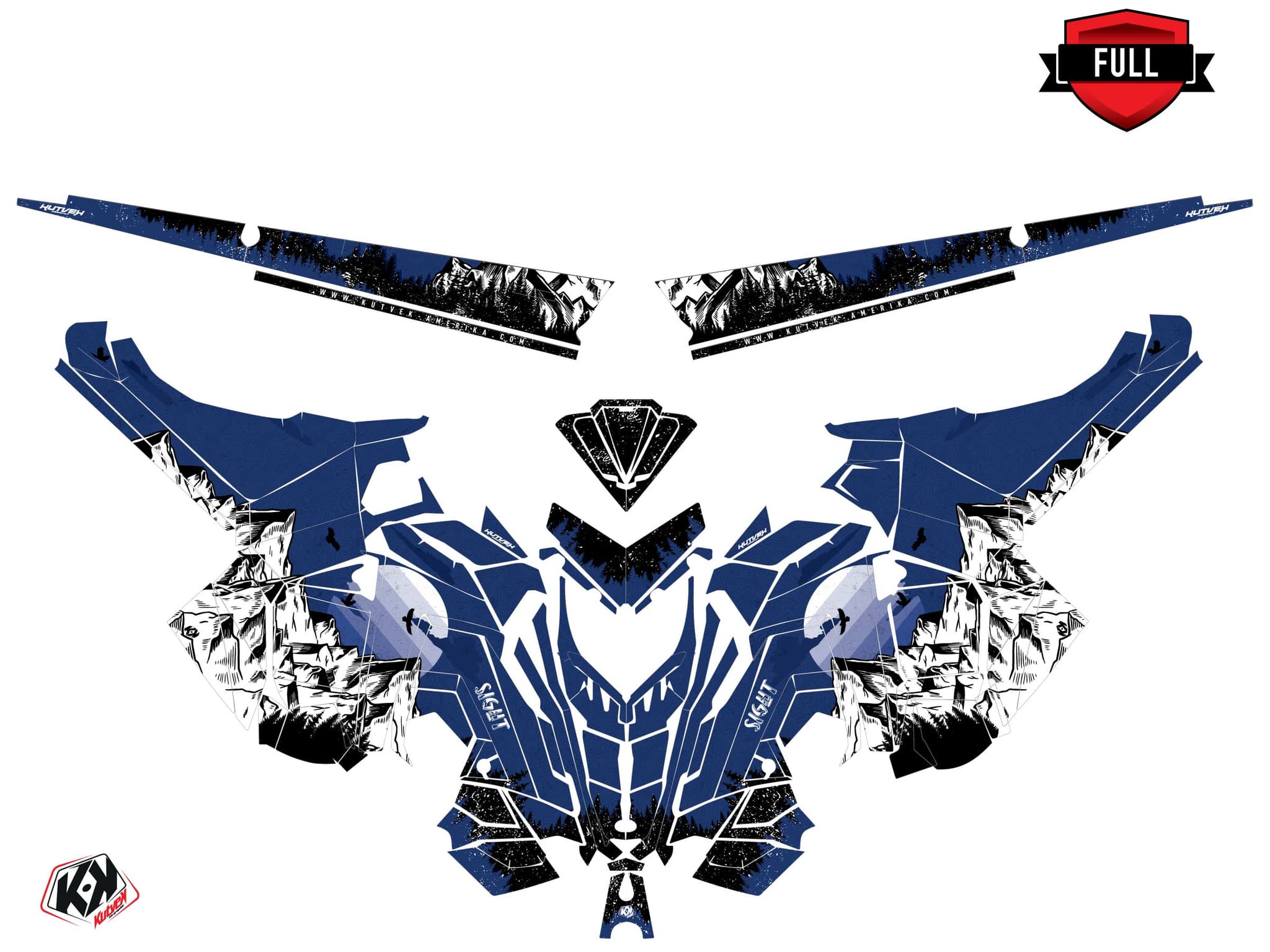 Snowmobile POLARIS RMK PRO AXYS sight Blue graphic kit | Polaris | Kutvek - View 3