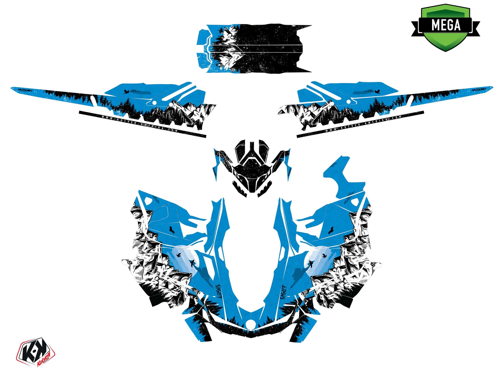 Snowmobile SKIDOO BACKCOUNTRY SPORT sight Blue graphic kit | Skidoo | Kutvek - View 4