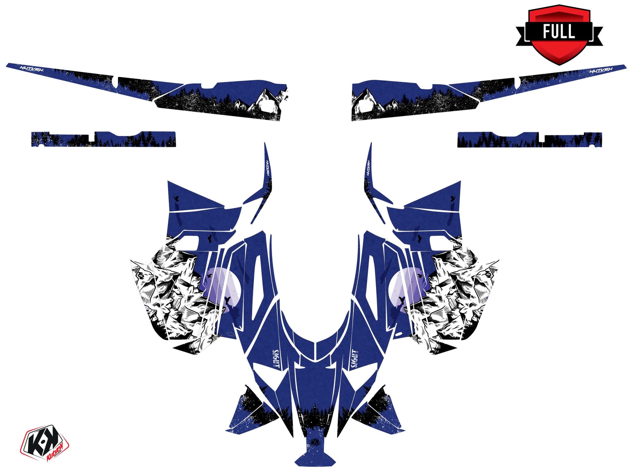 Snowmobile YAMAHA SIDEWINDER SRX sight Blue graphic kit | Yamaha | Kutvek - View 3