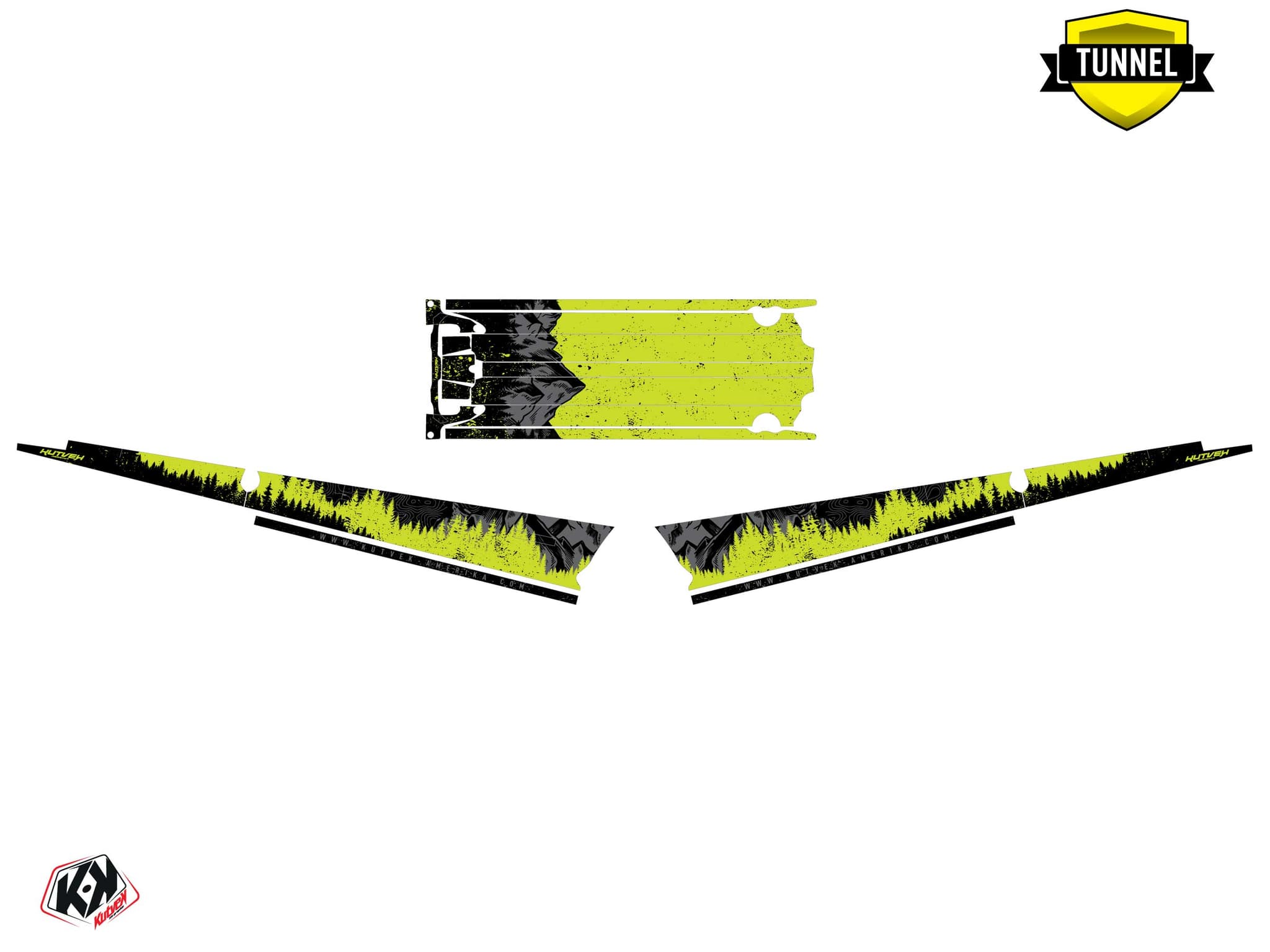 Snowmobile POLARIS RMK PRO AXYS sight Black-Lime graphic kit | Polaris | Kutvek - View 5