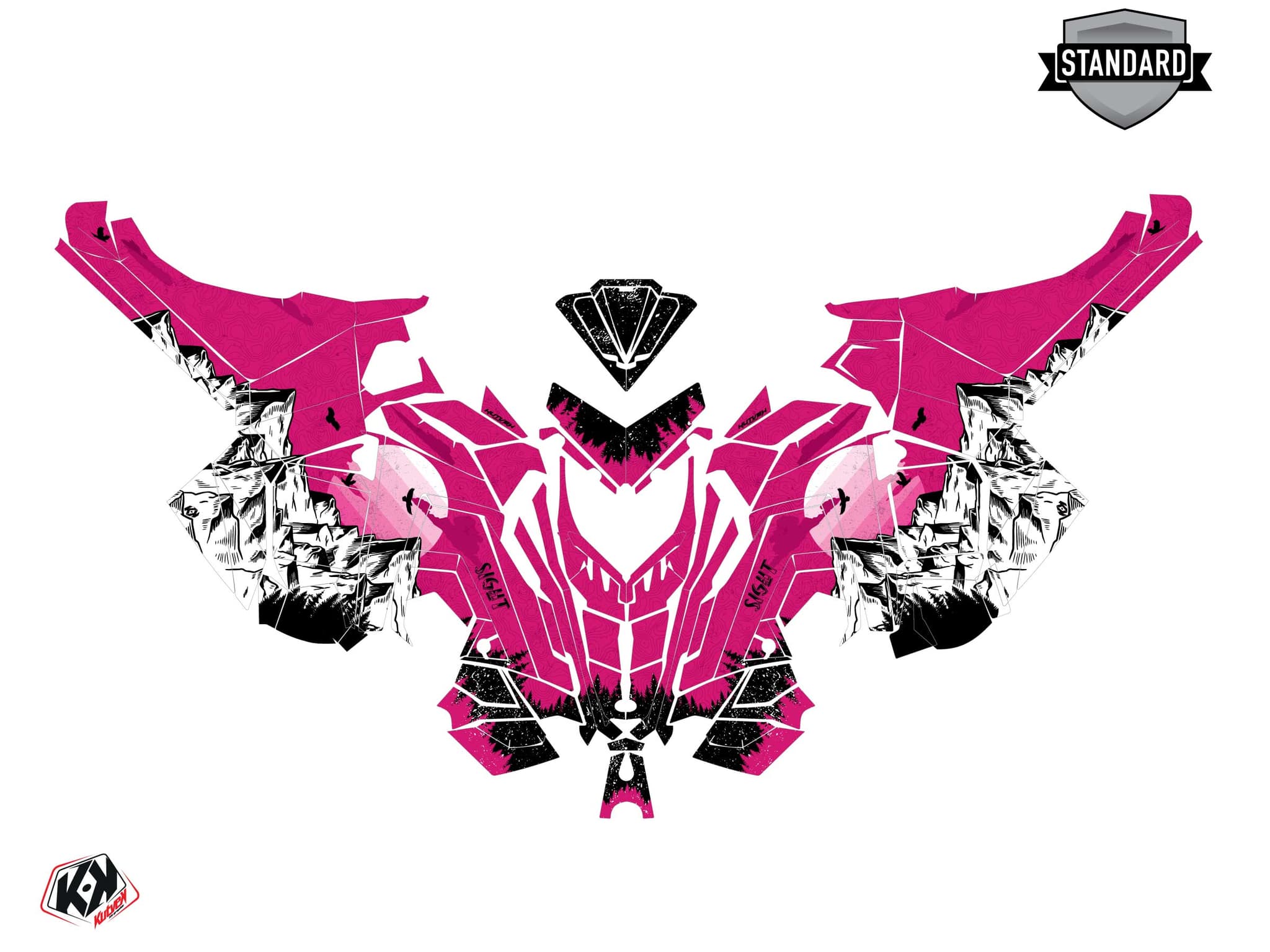 Snowmobile POLARIS RMK PRO AXYS sight Pink graphic kit | Polaris | Kutvek - View 2