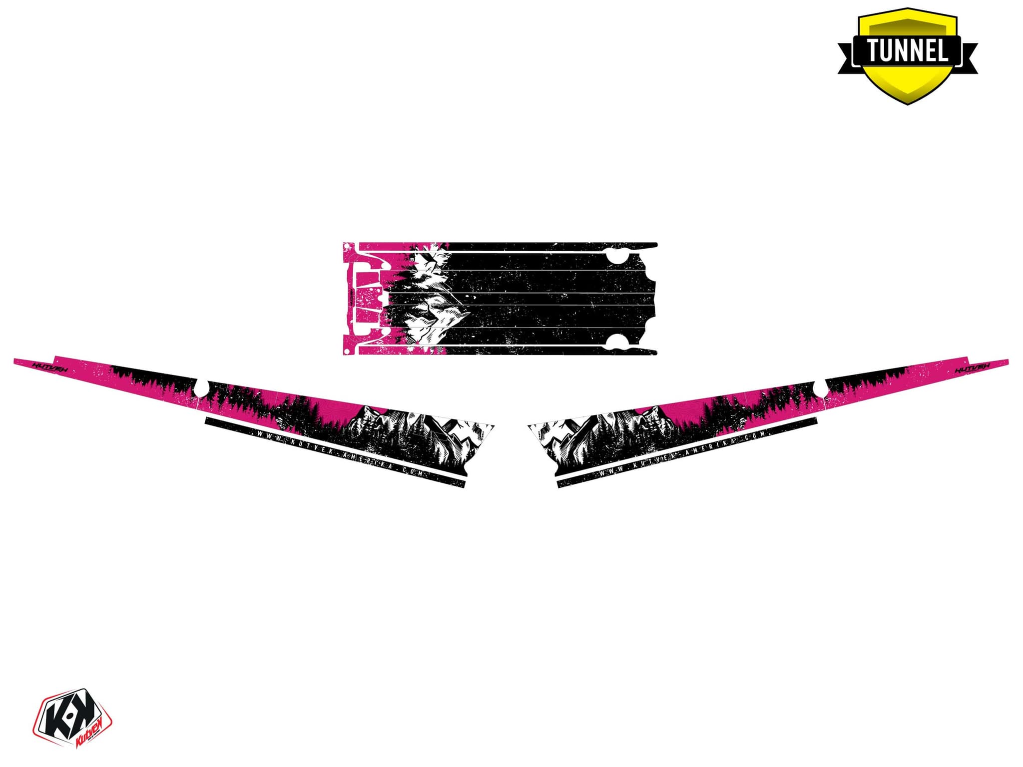 Snowmobile POLARIS RMK PRO AXYS sight Pink graphic kit | Polaris | Kutvek - View 5