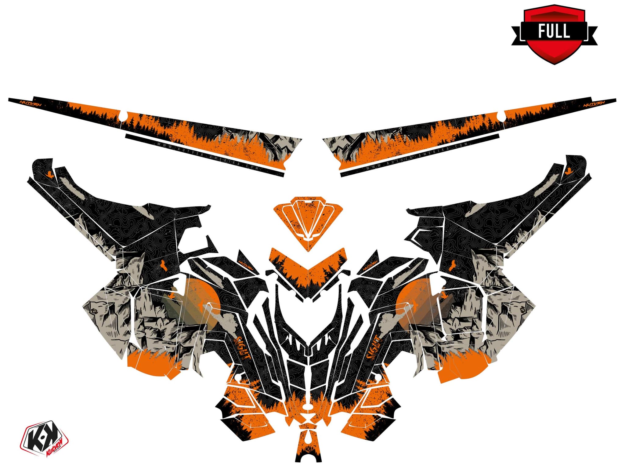 Snowmobile POLARIS RMK PRO AXYS sight Black-Sand graphic kit | Polaris | Kutvek - View 3