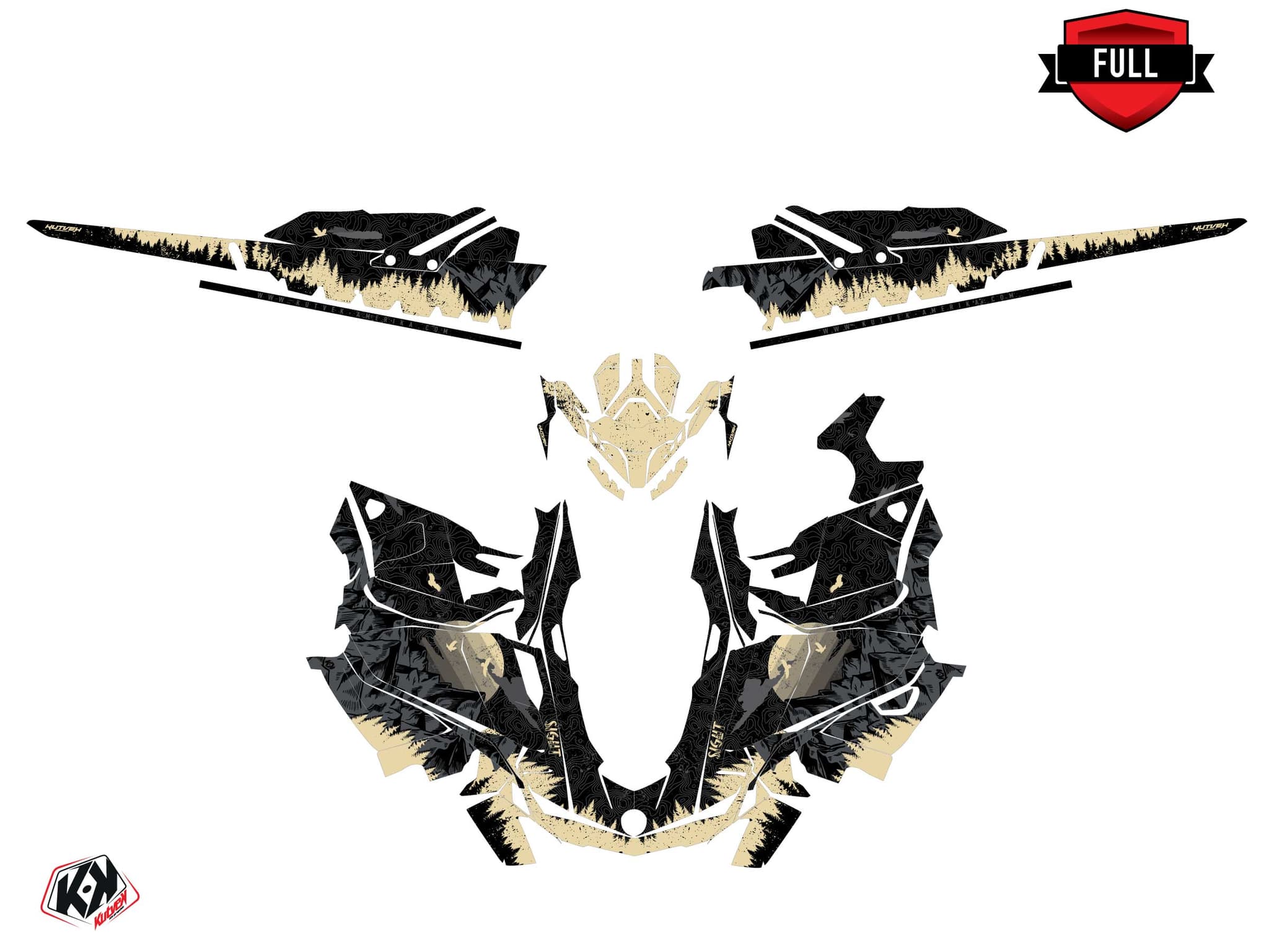 Kit graphique Motoneige SKIDOO BACKCOUNTRY SPORT sight Noir-Sable | Skidoo | Kutvek - View 3