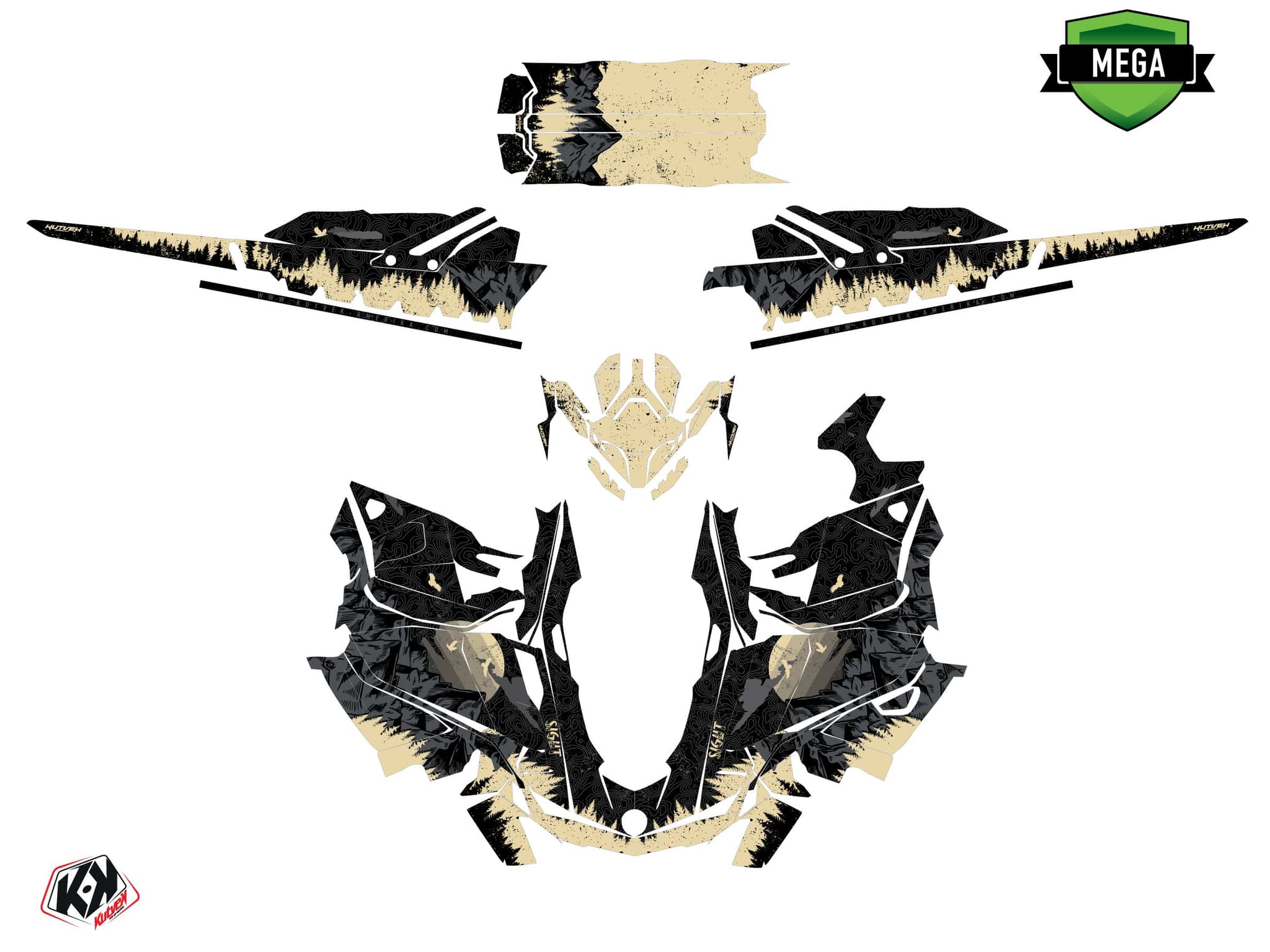Kit graphique Motoneige SKIDOO BACKCOUNTRY SPORT sight Noir-Sable | Skidoo | Kutvek - View 4