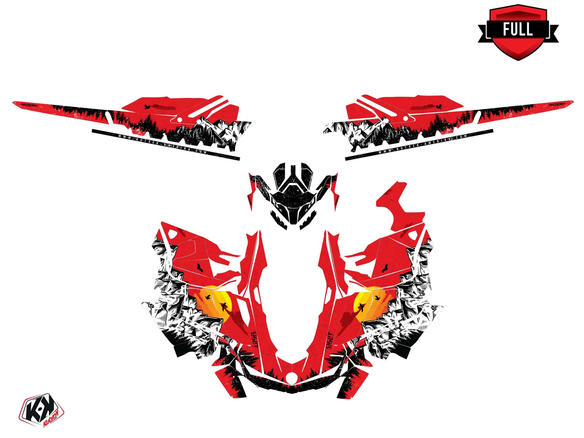 Kit graphique Motoneige SKIDOO BACKCOUNTRY SPORT sight Rouge | Skidoo | Kutvek - View 3