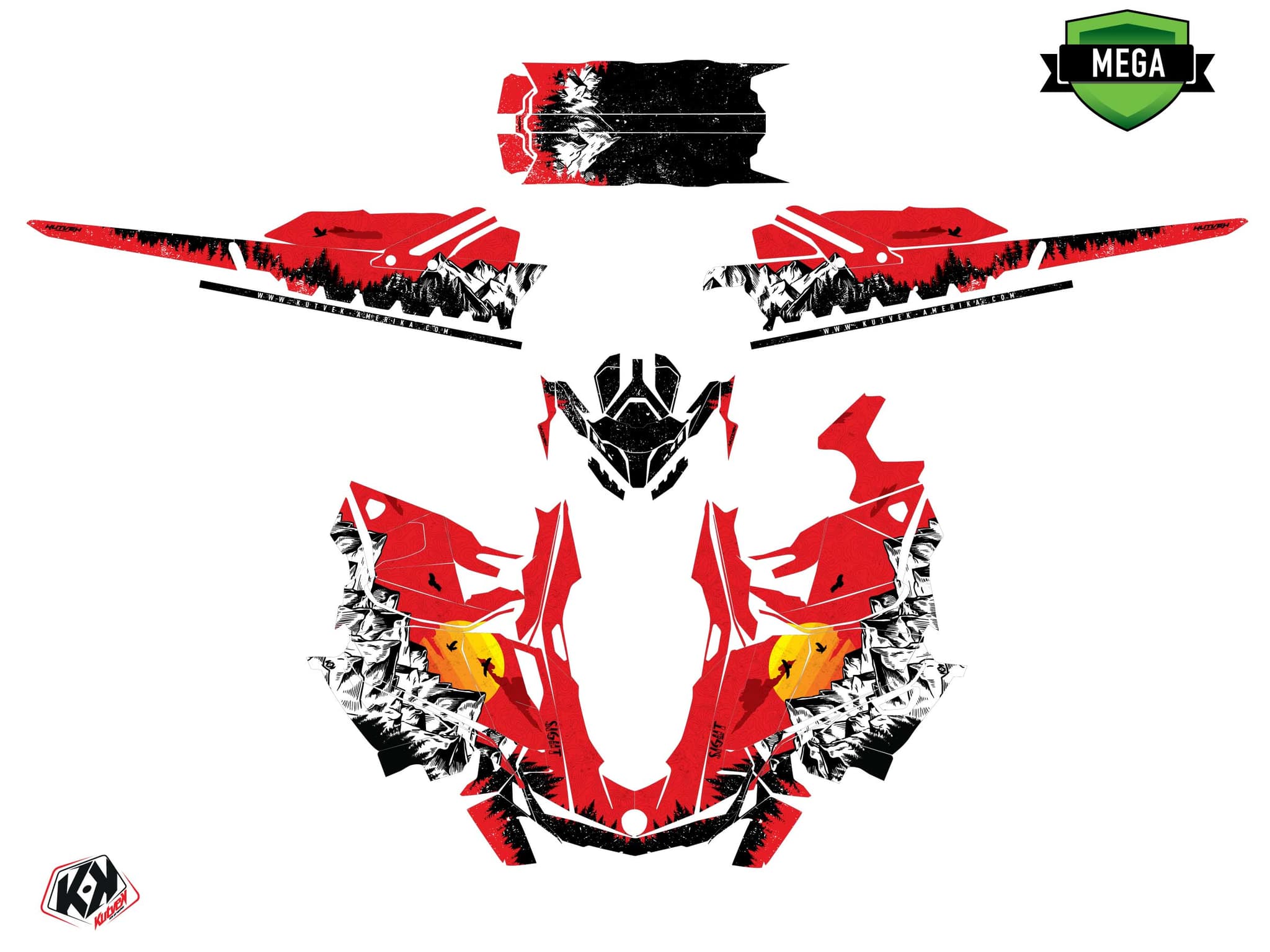 Kit graphique Motoneige SKIDOO BACKCOUNTRY SPORT sight Rouge | Skidoo | Kutvek - View 4