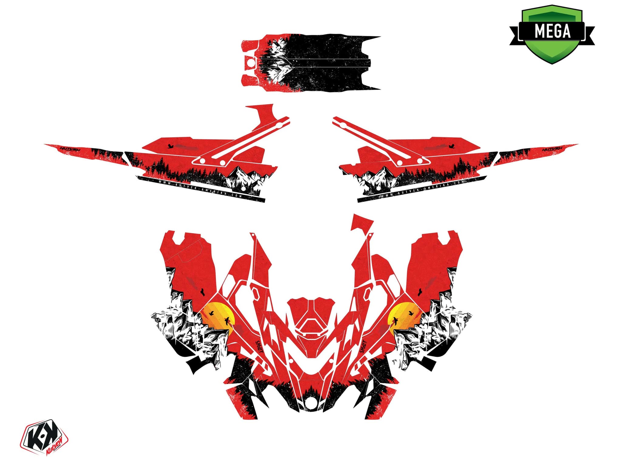 kit graphique motoneige lynx boondocker ds sight rouge | Lynx | Kutvek - View 4