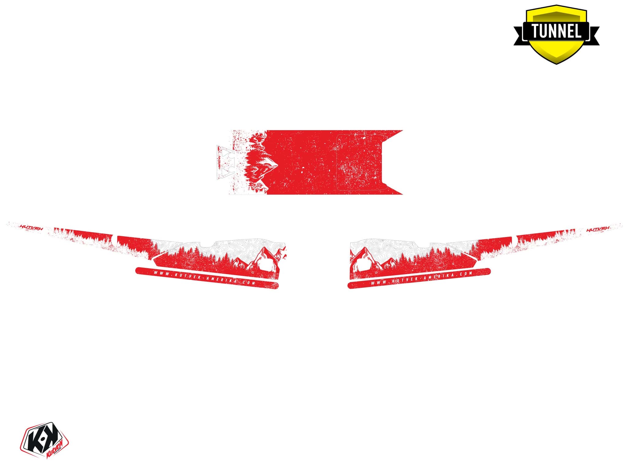 Snowmobile YAMAHA SIDEWINDER SRX sight White-Red graphic kit | Yamaha | Kutvek - View 5