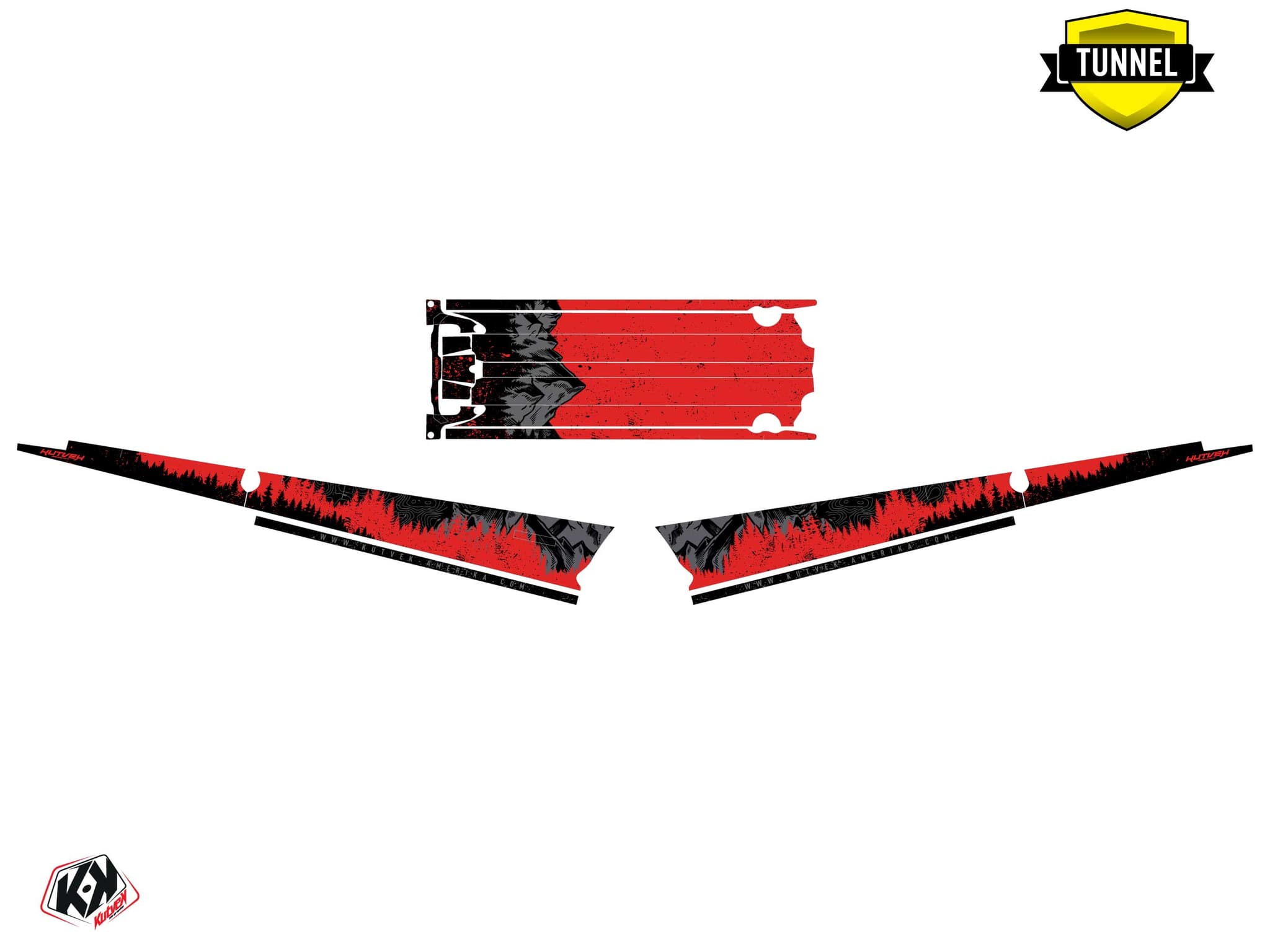 Snowmobile POLARIS RMK PRO AXYS sight Black-Red graphic kit | Polaris | Kutvek - View 5