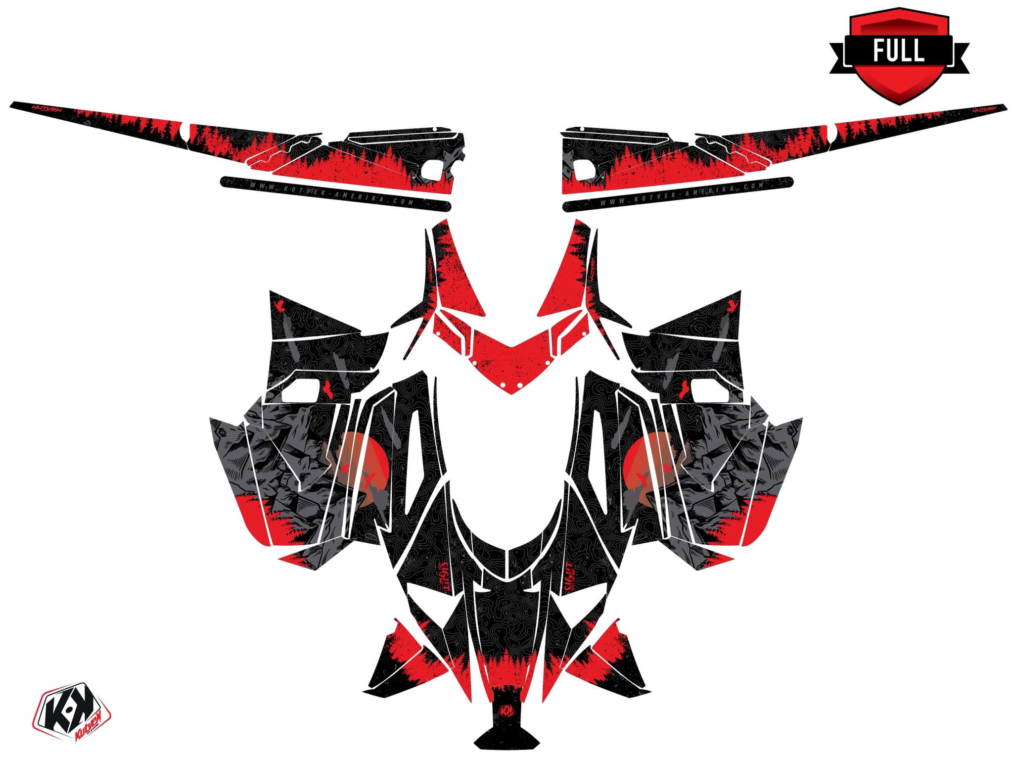 Kit graphique Motoneige ARCTIC CAT M 7000 sight Noir-Rouge | Arctic Cat | Kutvek - View 3