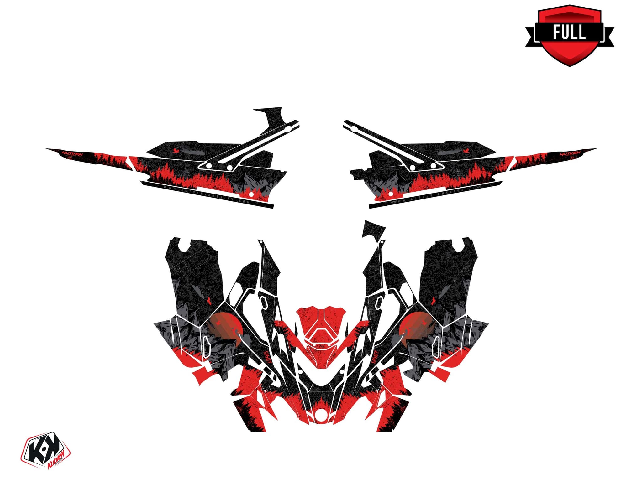 Graphic Kit Snowmobile Lynx Boondocker DS Sight Black-Red | Lynx | Kutvek - View 3